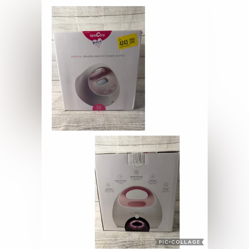 Spectra S2 Premier Double Electric Breast Pump - White with Pink Accents